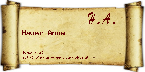 Hauer Anna névjegykártya